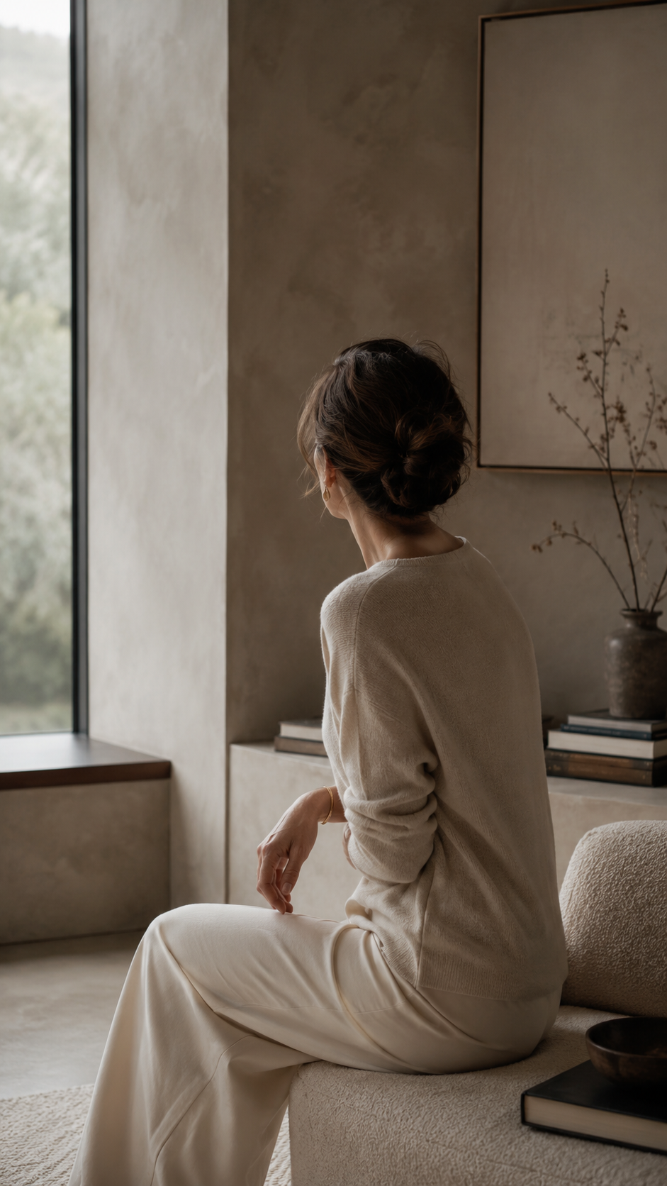 Mujer reflexionando sobre su vida